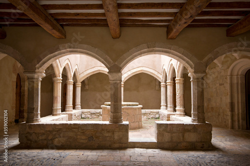 Cloister in the Royal Monastery of Santa Maria de Santes Creus (Catalonia, Spain) photo