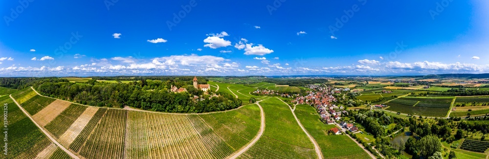 Aerial view, Stocksberg Castle, Stockheim, Brackenheim, Baden-Württemberg, Germany