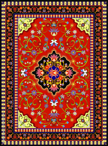 Carpet Border Frame Pattern .Oriental floral beautiful carpet pattern