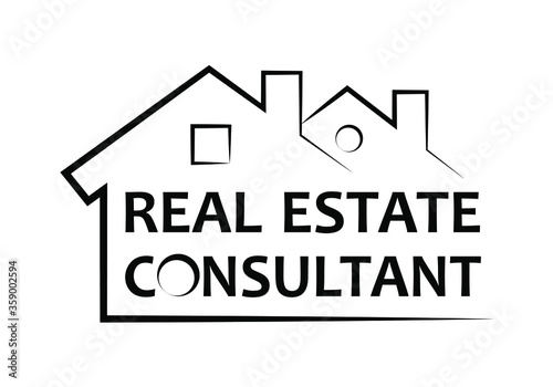 linear logo for real estate agents. Vector