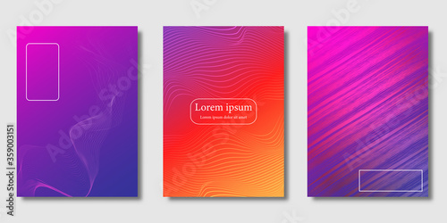 Set of Minimal covers design, Modern template with gradient background, Future geometric Pattern of covers template set, Vector illustration
