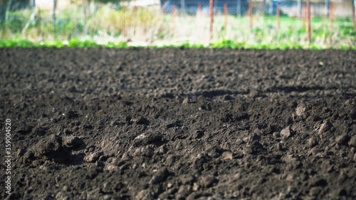 The black soil in the countryside close-up