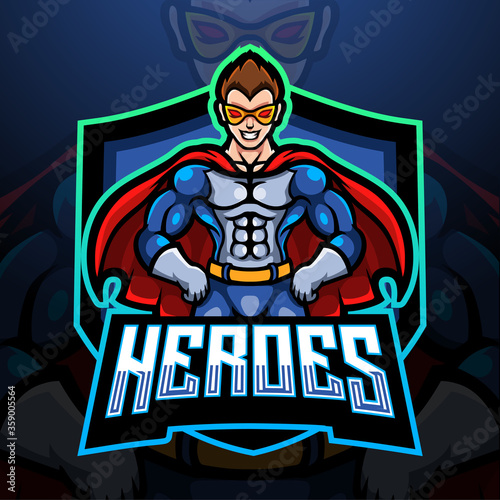 Super hero esport logo mascot design