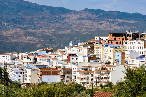 It's Panoramic view of the Chefchaouen, small town in northwest Morocco famous by its blue buildings © Anton Ivanov Photo