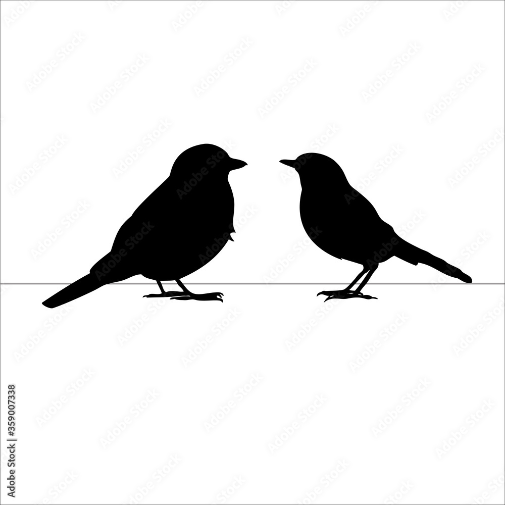 Two birds, love card, postcard. Can be used for postcard, valentine card, wedding invitation