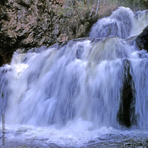 National Park "Paanayarvi". Spring stream. Karelia.