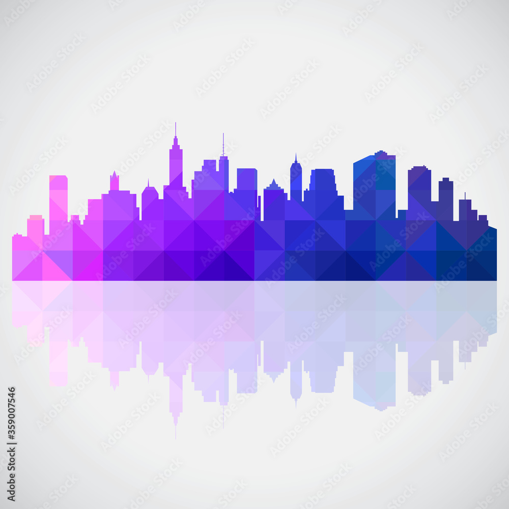 Abstract Colorful panorama city background