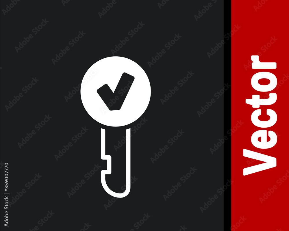 White Key icon isolated on black background. Vector Illustration. White Key icon isolated on black background. Vector Illustration.