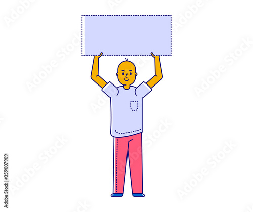 Protest people against discrimination All Lives Meter, set of cartoon characters isolated on white, vector illustration. Men and women activists protest with signboards, anti racism discrimination