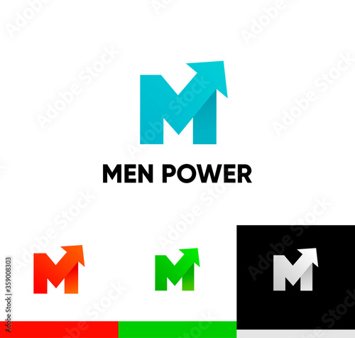 Men Power Logo with arrow s...