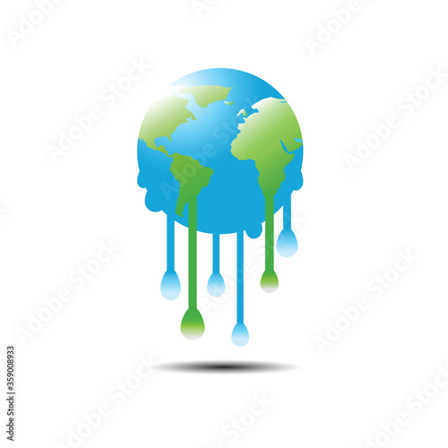 Melted earth from global warming