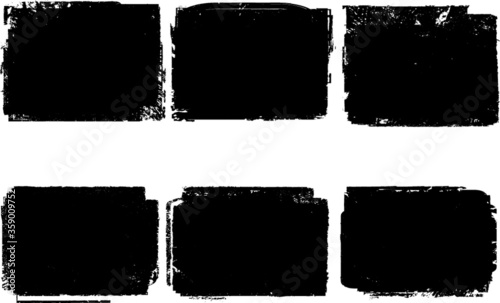 Grunge Paint Roller . Vector brush Stroke . Distressed banner . Black stripes isolated. paintbrush collection . Modern Textured shape . Dry border in Black . Bulge lines