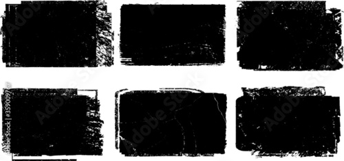 Grunge Paint Roller . Vector brush Stroke . Distressed banner . Black stripes isolated. paintbrush collection . Modern Textured shape . Dry border in Black . Bulge lines