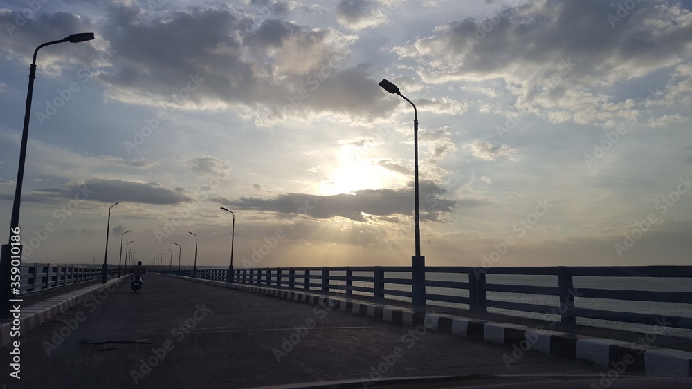 sunset on the pier