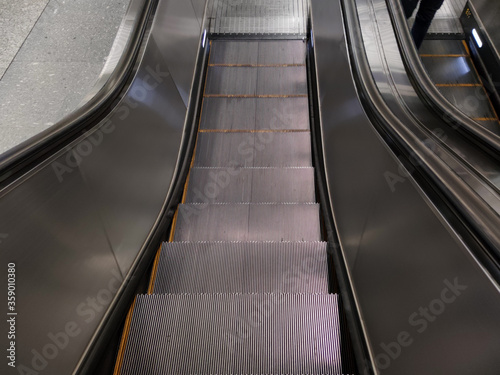 Escalator on the subway entrance and exit