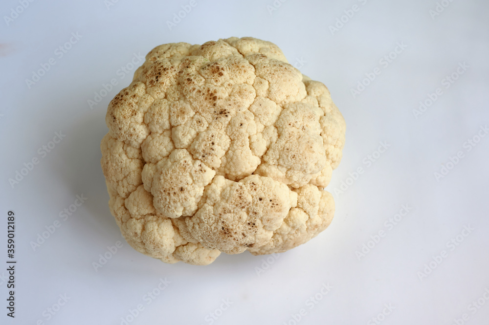 Cauliflower on a white background. healthy food Cauliflower on a white background. healthy food