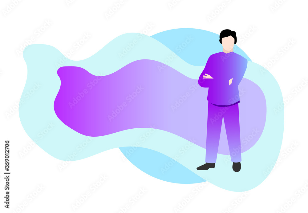 Vector illustration of a businessman on a blue background Vector illustration of a businessman on a blue background