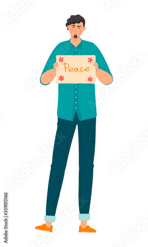 Protest people against discrimination All Lives Meter, set of cartoon characters isolated on white, vector illustration. Men and women activists protest with signboards, anti racism discrimination