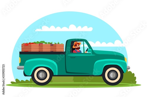 Fresh vegetable crop transportation to market