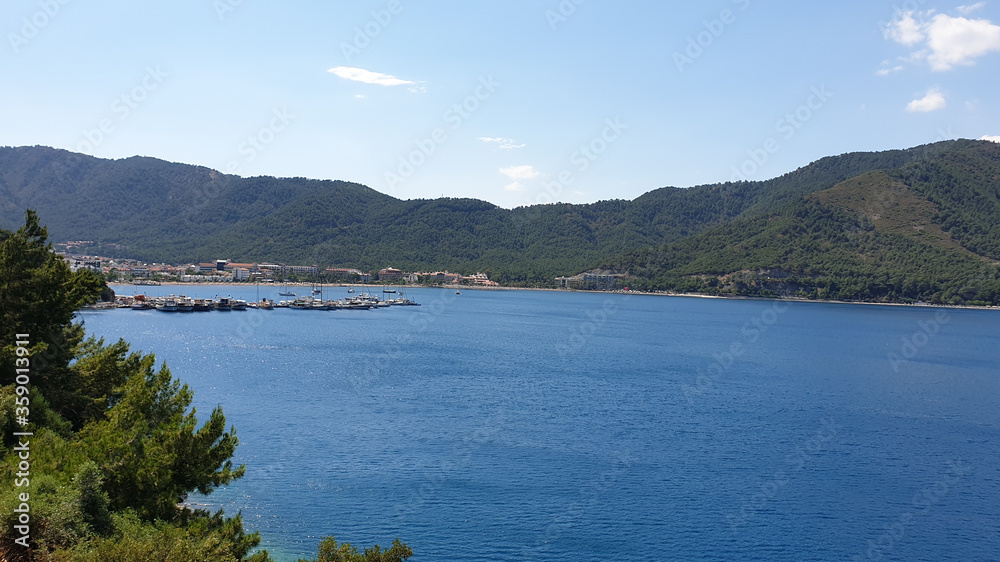 Beautiful sea and mountain panorama