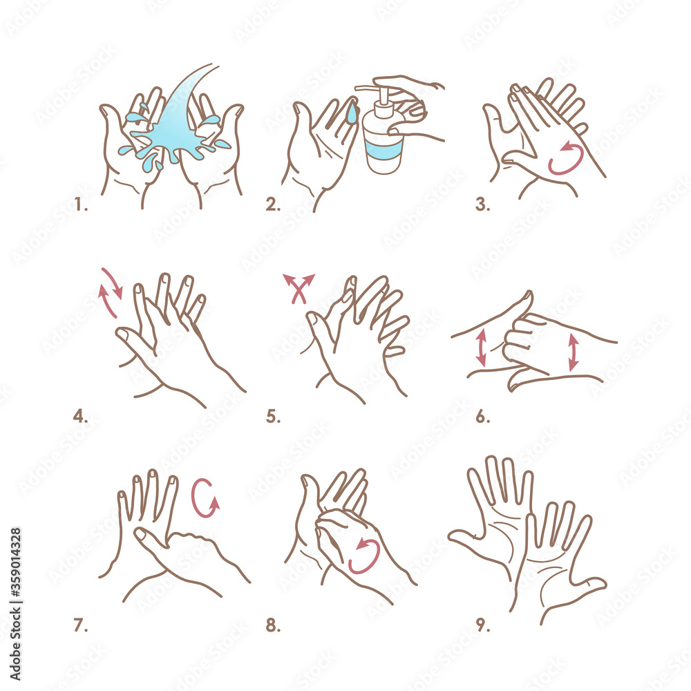 How to wash your hands. Instruction. Vector illustration Stock Vector ...