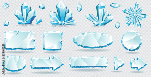 Vector collections with ice frames and ice crystals