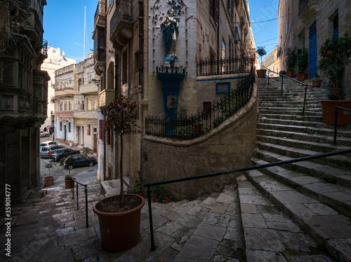 Streets on the peninsula in the city of Senglea near the capital of the island of Malta photo