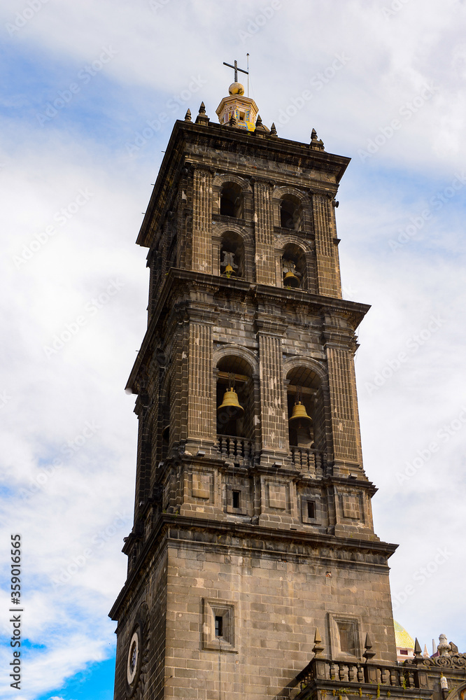 Puebla Cathedral,  a Roman Catholic church in the city of Puebla, Mexico.