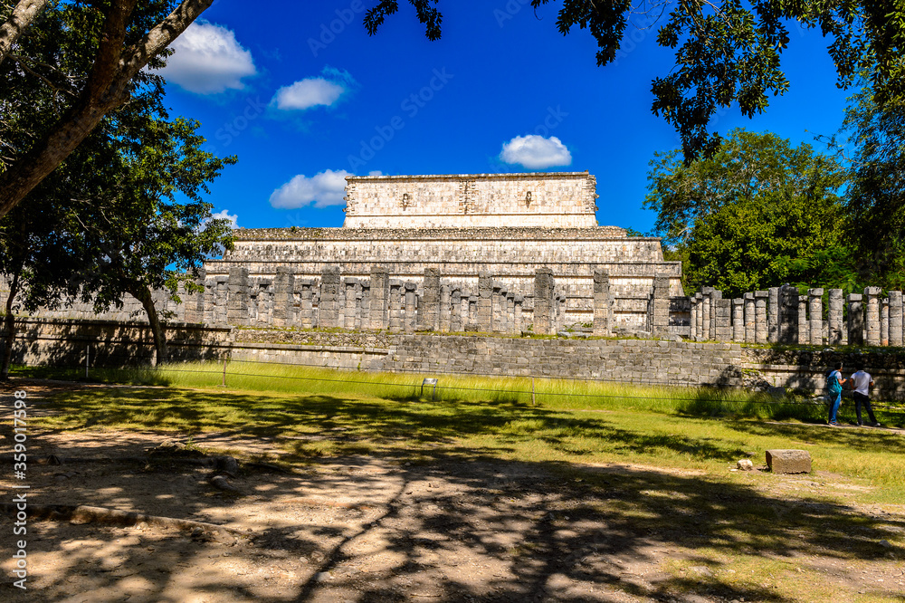 Temple of the warriors, Chichen Itza, Tinum Municipality, Yucatan State. It was a large pre-Columbian city built by the Maya people of the Terminal Classic period. UNESCO World Heritage Temple of the warriors, Chichen Itza, Tinum Municipality, Yucatan State. It was a large pre-Columbian city built by the Maya people of the Terminal Classic period. UNESCO World Heritage