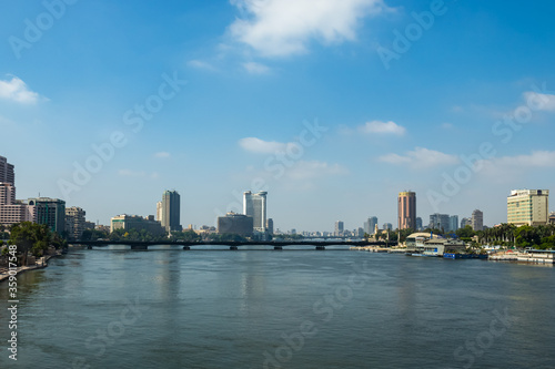 the river Nile in Egypt against the background of the city of Cairo © Alik