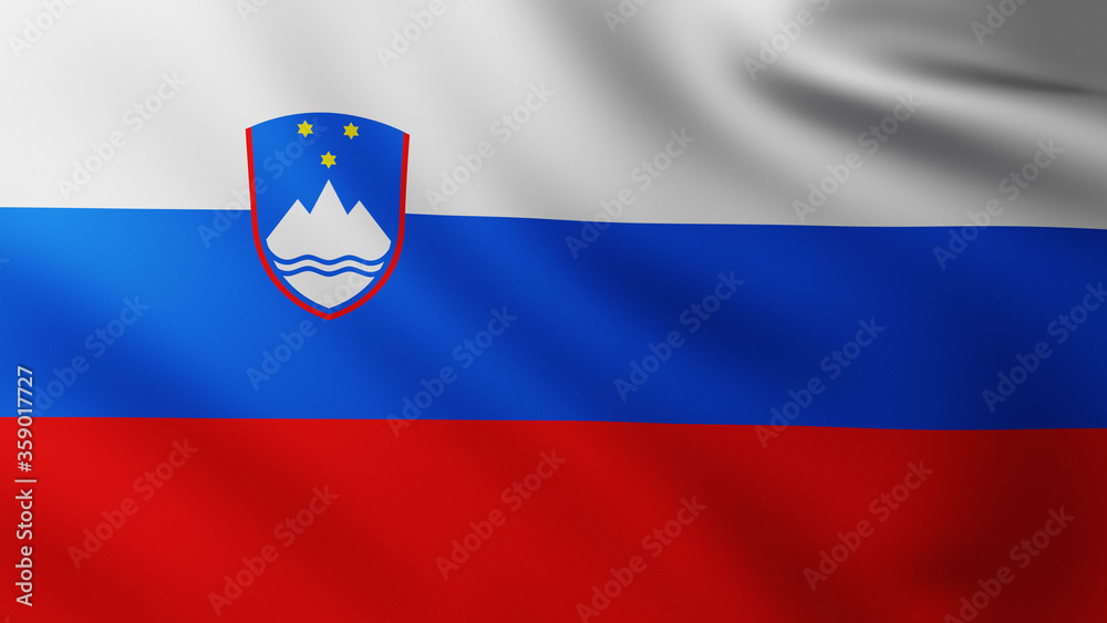 Large Flag of Slovenia fullscreen background in the wind Large Flag of Slovenia fullscreen background in the wind