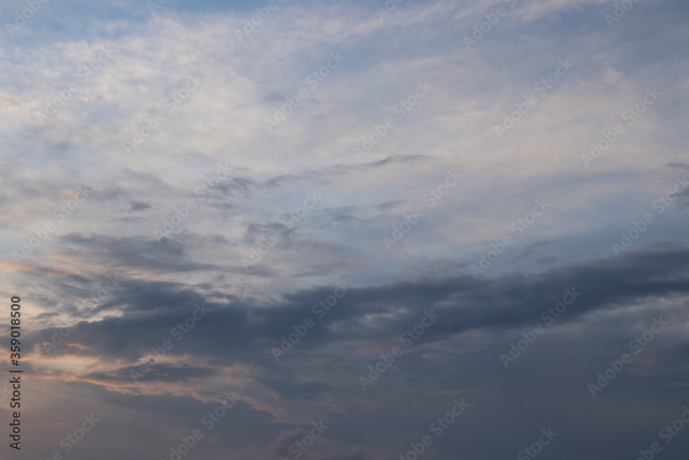 sky and clouds in the evening
