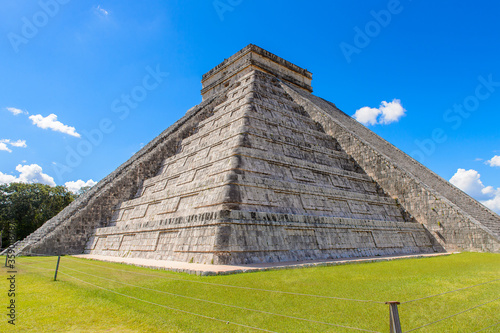 El Castillo  Temple of Kukulcan    a Mesoamerican step-pyramid  Chichen Itza. It was a large pre-Columbian city built by the Maya people of the Terminal Classic period. UNESCO World Heritage