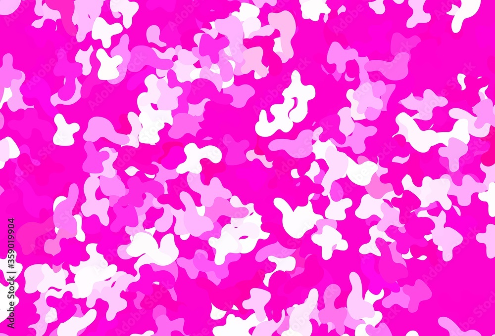 Light Pink vector backdrop with memphis shapes.