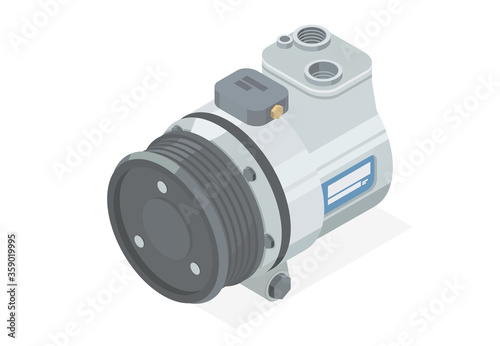 car compressor isometric simple designed