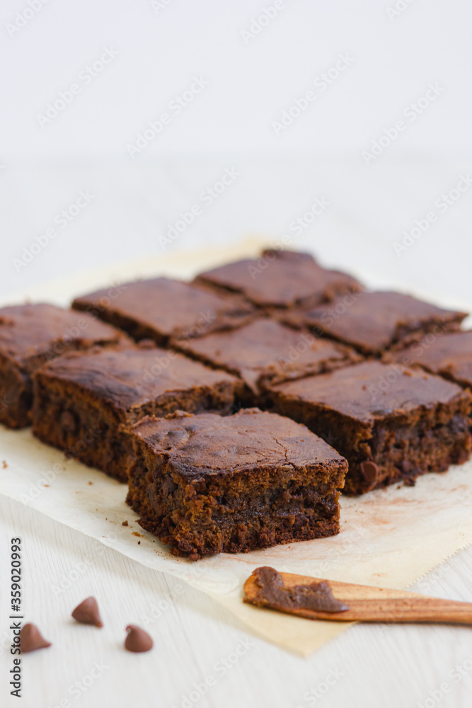 Homemade Chocolate and Chocolate Chip Brownies Homemade Chocolate and Chocolate Chip Brownies