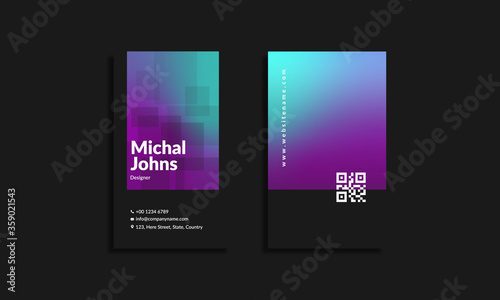 Gradient color business card concept
