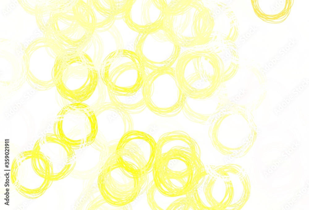 Fototapeta premium Light Green, Yellow vector background with bubbles.