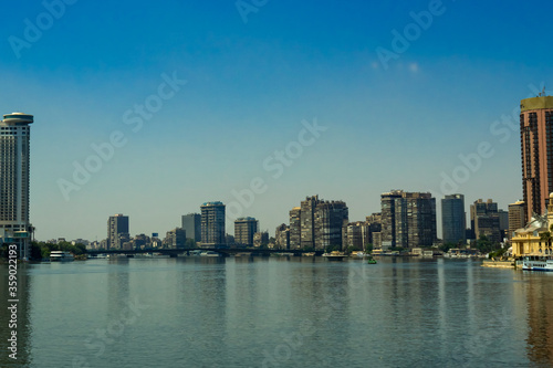 the river Nile in Egypt against the background of the city of Cairo © Alik
