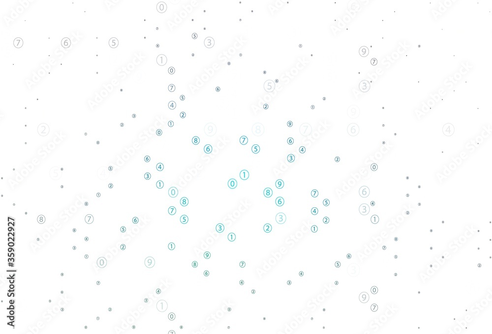 Light Blue, Green vector pattern with Digit symbols.