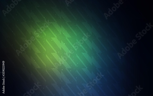 Dark Green vector background with straight lines. Glitter abstract illustration with colorful sticks. Pattern for ads, posters, banners.