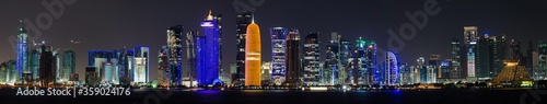 Doha city skyline and skyscraper the beautiful of Qatar, Doha city skyline and skyscraper and other modern building of downtown, Qatar is a popular tourist destination in Middle East.