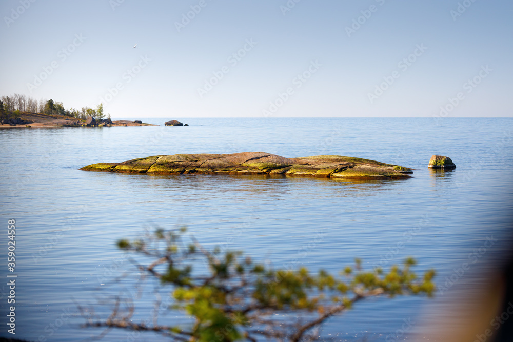 Granite island in the sea. Baltic Sea Gulf of Finland