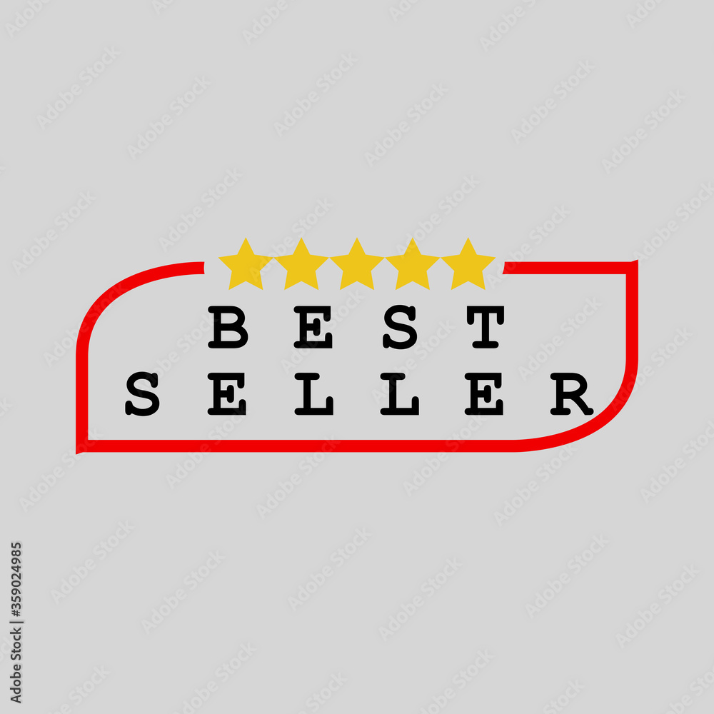 Illusrtration vector graphic of the red and blue best seller logo with the thumb logo next to it. Fit for people who want their business to look a best business Illusrtration vector graphic of the red and blue best seller logo with the thumb logo next to it. Fit for people who want their business to look a best business
