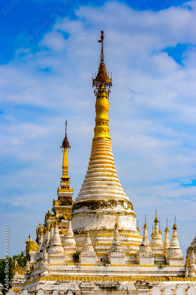 Fototapeta premium It's Maha Aung Mye Bom San Monastery complex, Inwa, Mandalay Region, Burma. It was built in 1818