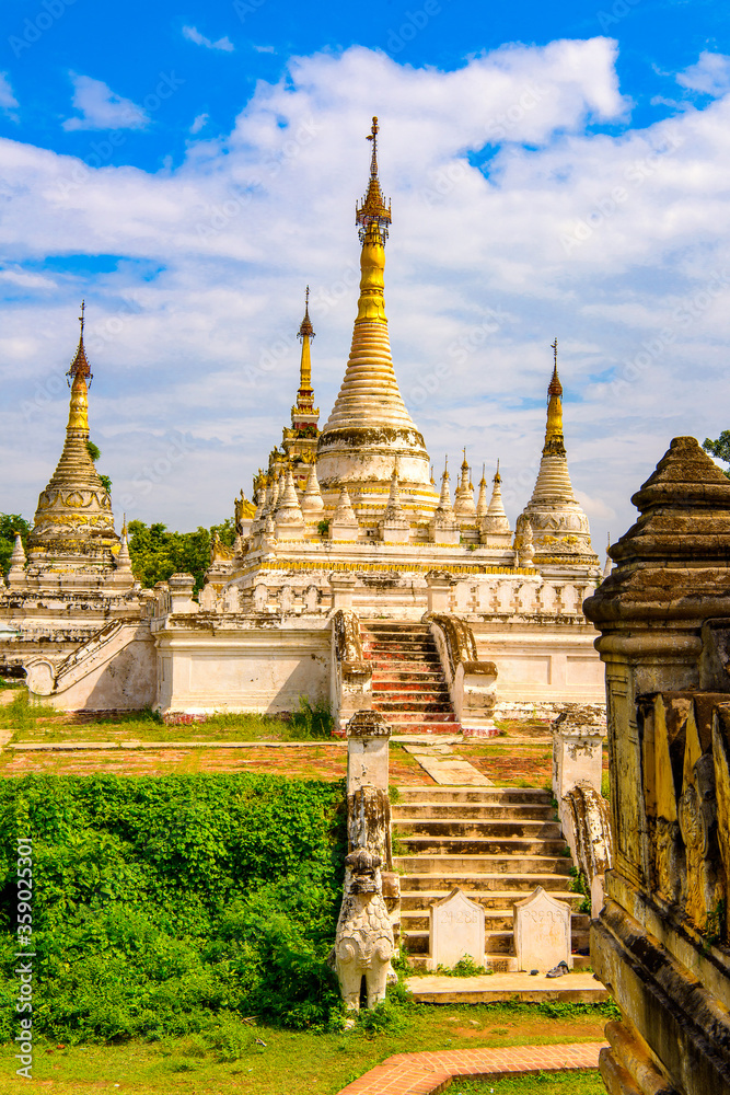 Fototapeta premium It's Maha Aung Mye Bom San Monastery complex, Inwa, Mandalay Region, Burma. It was built in 1818