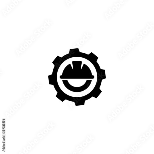 Gear and Worker logo / icon design