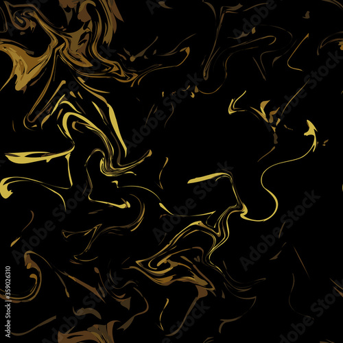 Realistic marble gold and black texture seamless background. Abstract golden glitter marbling seamless pattern for fabric, tile, interior design or gift wrapping . Vector illustration.