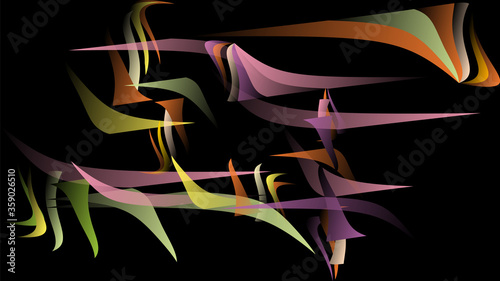 Irregular patterns with colorful lot shapes. Continuous shape pattern
