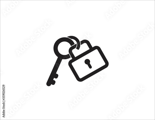 lock and key icon logo	
